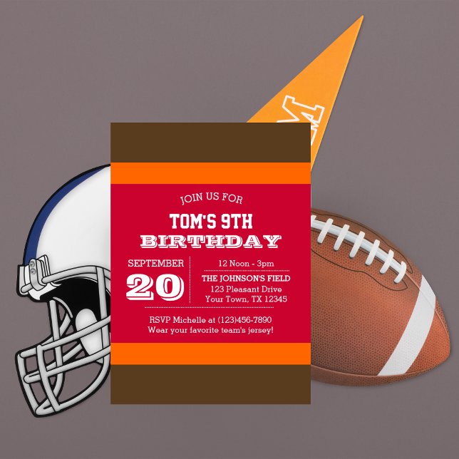 Red Pewter Orange Team Invitation Anniversaire (Créateur téléchargé)