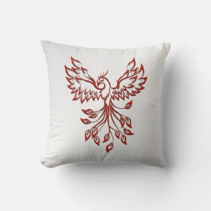 Red Phoenix erhöht Silber Kissen
