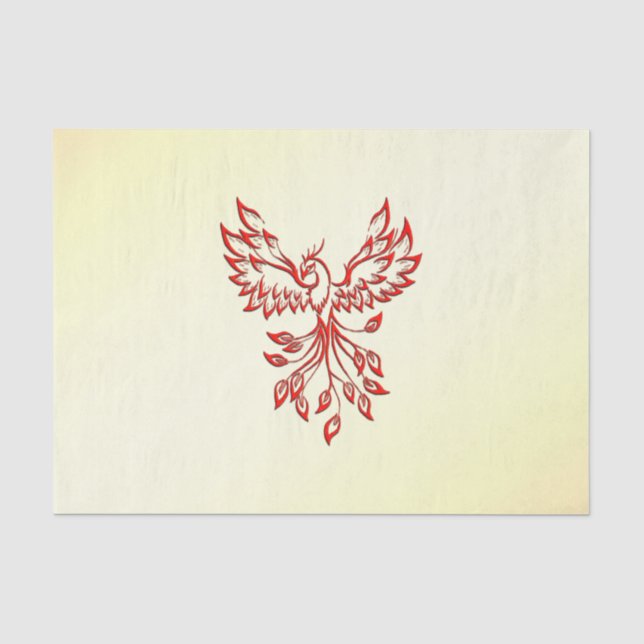 Red Phoenix Erhöhungen Seidenpapier (Vorderseite)