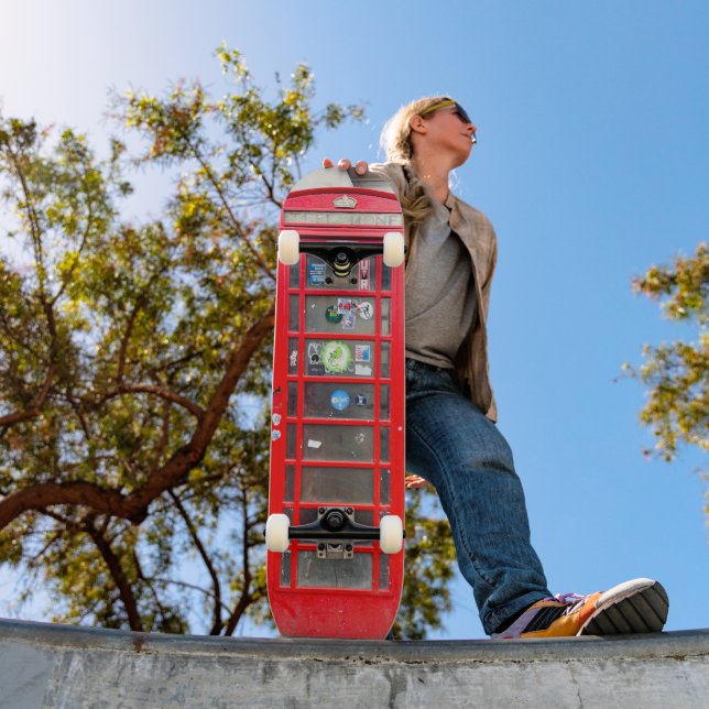 Red Phone Box, London, England Skateboard (Außen 1)
