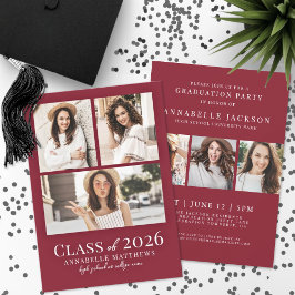 Red Photo Graduation Party Invitation Einladung