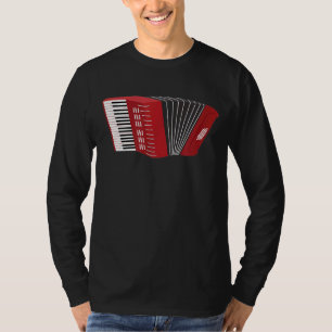 Red Piano Accordionist Design für Musik T-Shirt
