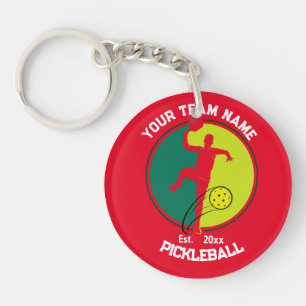 Red Pickleball Club Team Player Pickler Custom Schlüsselanhänger