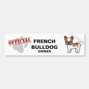Red Piebald Cartoon French Bulldog Autoaufkleber