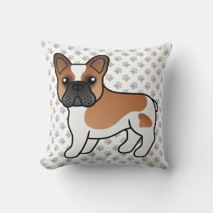Red Piebald French Bulldog Niedlicher Cartoon Dog Kissen