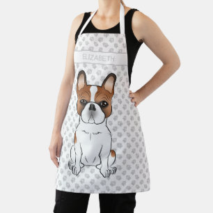 Red Piebald French Bulldog Niedlicher Cartoon Dog Schürze