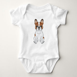 Red Pied French Bulldog Frenchie Niedlicher Cartoo Baby Strampler