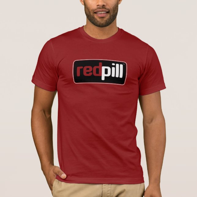 Red Pill™ Text Black Logo Bella Canvas T-Shirt (Devant)