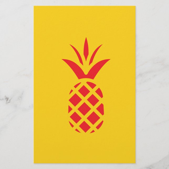 Red Pine Apple in Gelb. Briefpapier (Vorderseite)