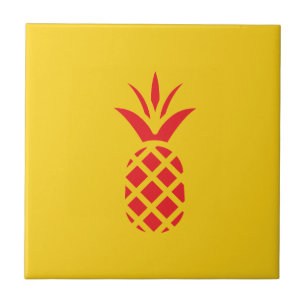 Red Pine Apple in Gelb. Fliese