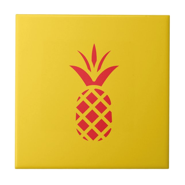 Red Pine Apple in Gelb. Fliese (Vorderseite)