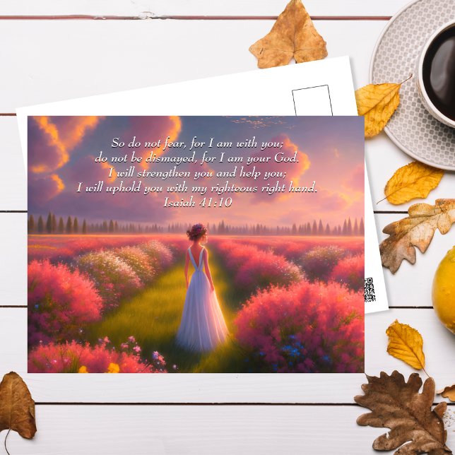 Red PInk Bushes Garden Bibelverse von Isaiah Postkarte (Von Creator hochgeladen)