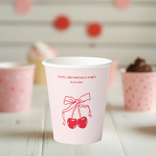 Red & Pink Cherry Paper Cup - Perfekt für den Gebu Pappbecher
