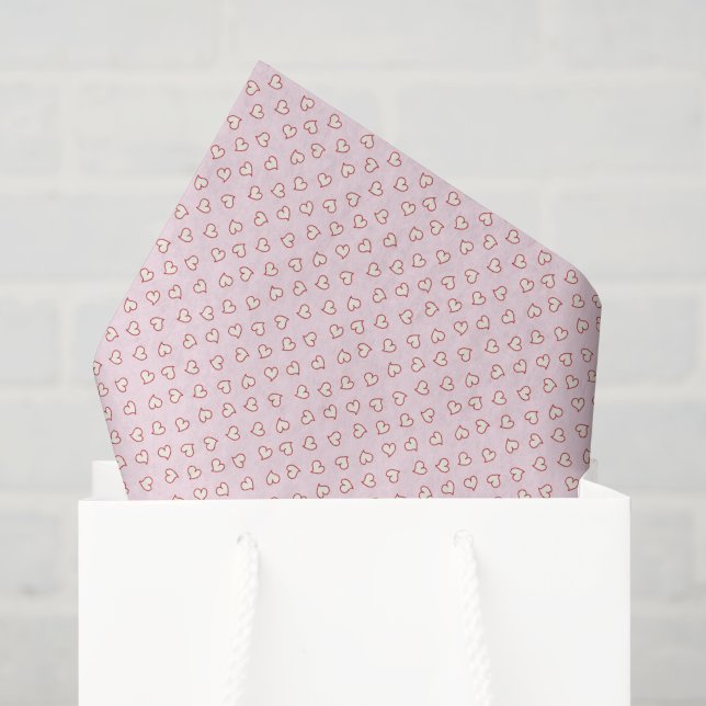 Red Pink Cute Coquette Hearts Valentine’s Day Seidenpapier (Geschenktüte)