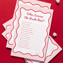 Red Pink, der Bride Best Brautparty Game kennt