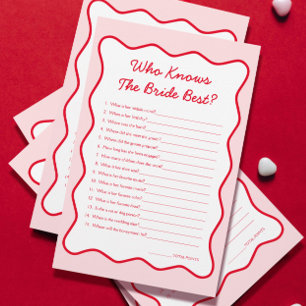 Red Pink, der Bride Best Brautparty Game kennt