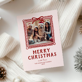 Red Pink Doodle Foto Weihnachtsrahmen Feiertagskarte