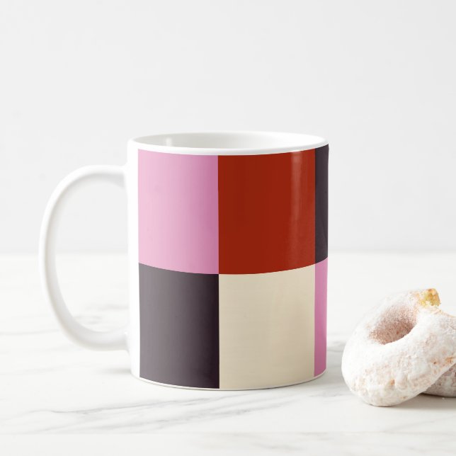 Red Pink Eggplant Ivory Stylish Kaffeetasse (Mit Donut)