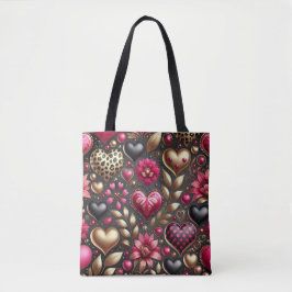 RED PINK GOLD VALENTINSTAG LIEBE HÖRT TASCHE