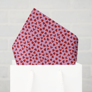 Red Pink Hand Drawn Hearts Valentine’s Day Seidenpapier