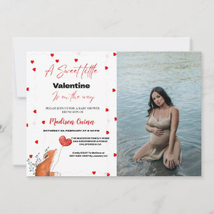 Red Pink Heart Valentine's Day Baby Shower Einladung