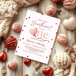 Red Pink Heart Valentine's Day Sweetheart Birthday Einladung