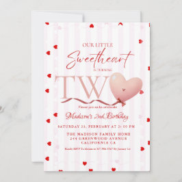 Red Pink Heart Valentine's Day Sweetheart Birthday Einladung