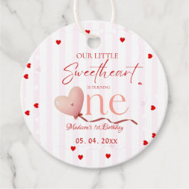 Red Pink Heart Valentine's Day Sweetheart Birthday Geschenkanhänger