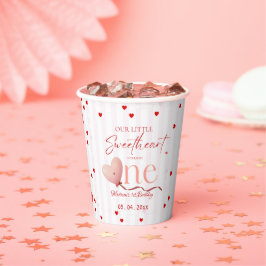 Red Pink Heart Valentine's Day Sweetheart Birthday Pappbecher