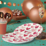 Red Pink Hearts Birthday   Pappteller<br><div class="desc">Red Pink Hearts Birthday</div>