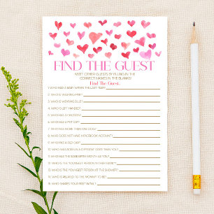 Red Pink Hearts finden das Guest Baby Shower Game Briefpapier