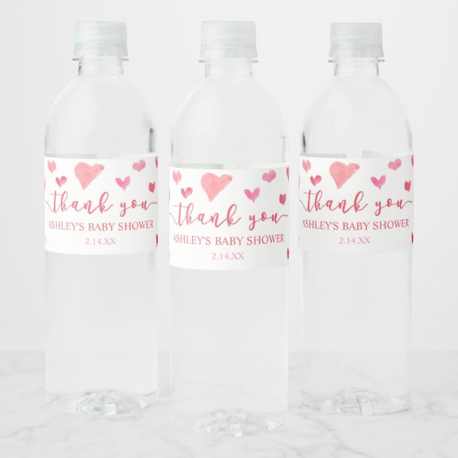 Red Pink Hearts Valentine Baby Dusche Party (Flaschen)