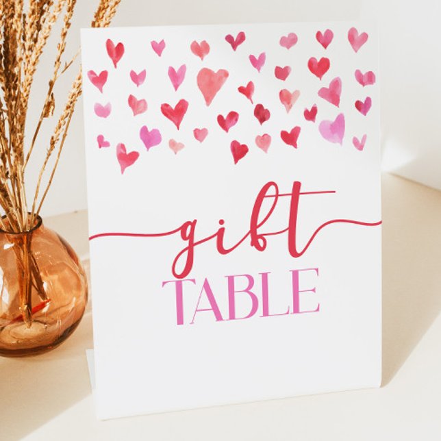 Red Pink Hearts Valentine Gift Table Party Sign Sockelschild (Von Creator hochgeladen)