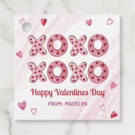 Red & Pink Hearts XOXO Valentines Geschenktasten Geschenkanhänger