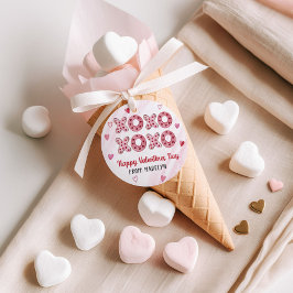 Red & Pink Hearts XOXO Valentines Geschenktasten Geschenkanhänger