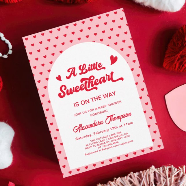 Red Pink Little Sweetheart Valentines Baby Dusche Einladung (Von Creator hochgeladen)