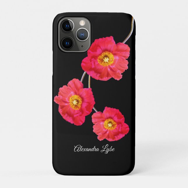 Red Pink Modern Poppies Poppy Blume Case-Mate iPhone Hülle (Rückseite)