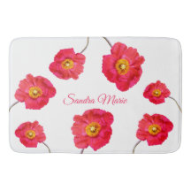 Red Pink Modern Poppies Poppy Blume Weiß