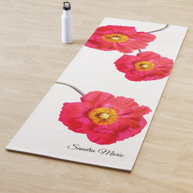 Red Pink Modern Poppies Poppy Blume Yogamatte (Beispiel)