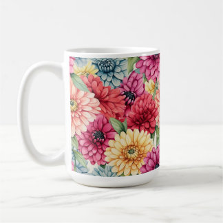 RED PINK ORANGE ZINNIA BLOOMS KAFFEETASSE