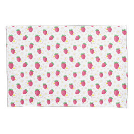 Red Pink Strawberry Pattern Cute Flowers Kissenbezug