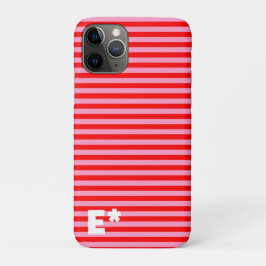 RED PINK STRIPED - HORIZONTAL - initiale am Case-Mate iPhone Hülle