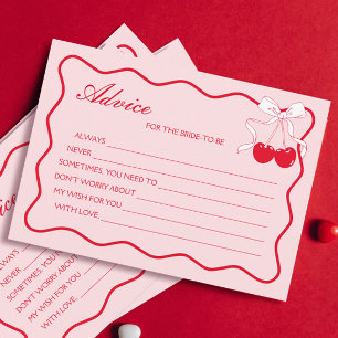 Red Pink Wavy Valentines Ratgeber für die Brautkar Einladung