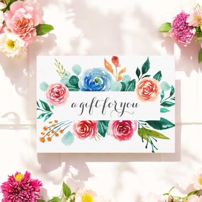 Red Pink White Floral Business Geschenkgutschein (Von Creator hochgeladen)