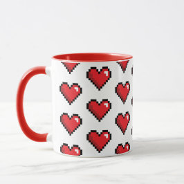 Red Pixel Heart Video Game Tasse