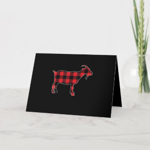 Red Pläd Goat Santa Christmas Feiertagskarte