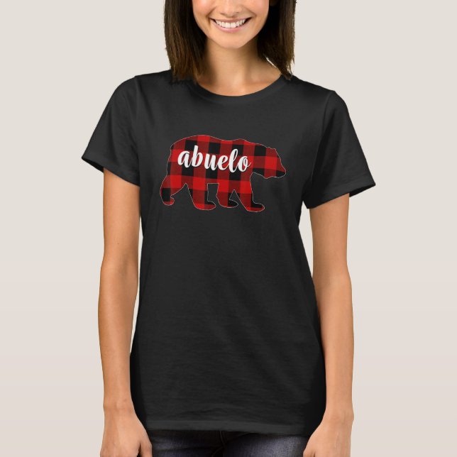 Red Plaid Abuelo Bear Matching Family Buffalo Chri T-Shirt (Vorderseite)