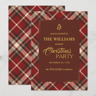 Red Plaid Christmas Party Invitation Einladung