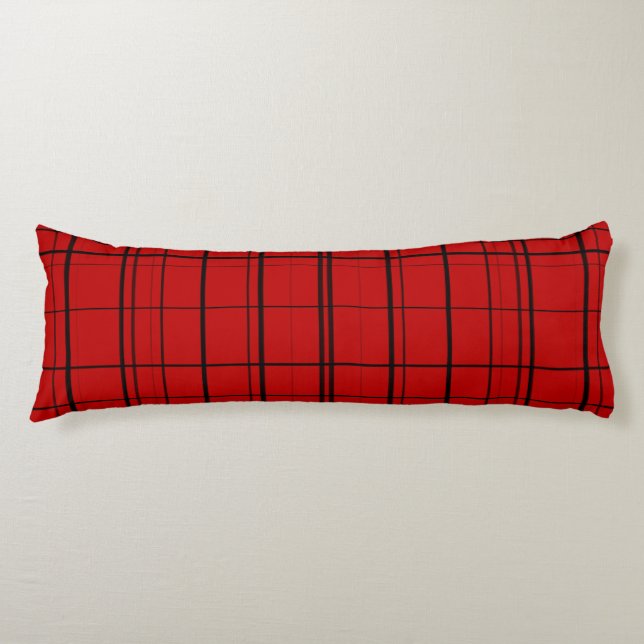 Red plaid christmas pattern seitenschläferkissen (Vorderseite)