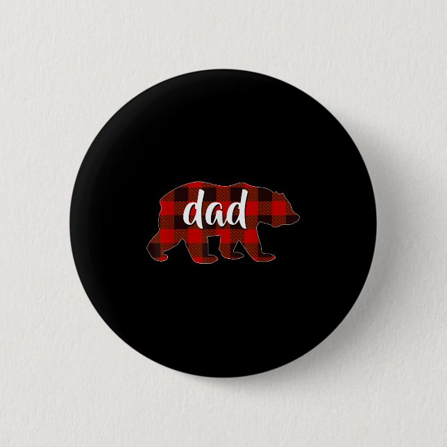 Red Plaid Dad Buffalo Matching Family Papa Pyjamas Button (Vorderseite)